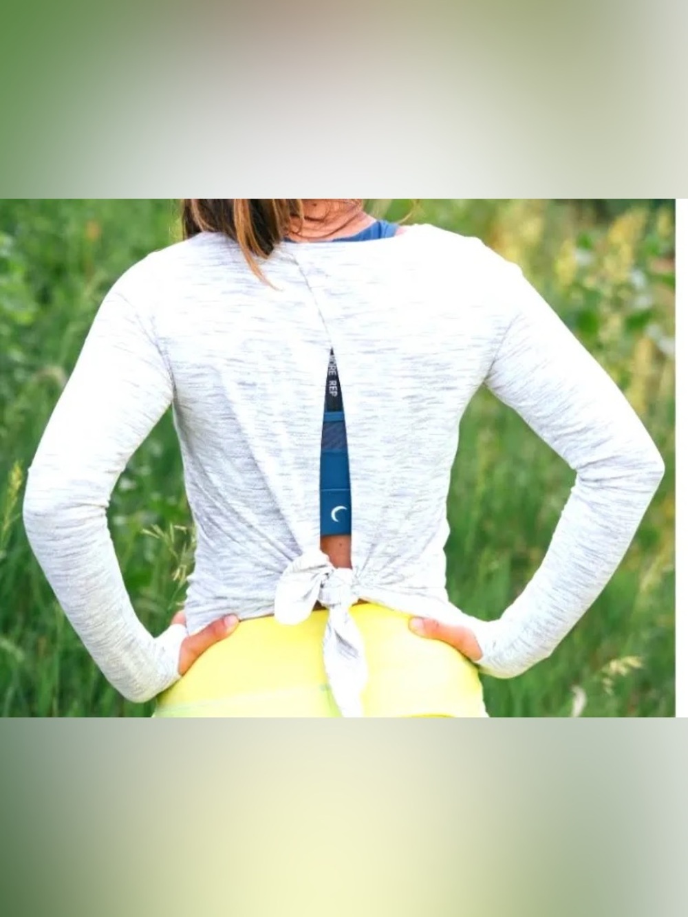 Zyia Grey Dry Fit Open Back Long Sleeve